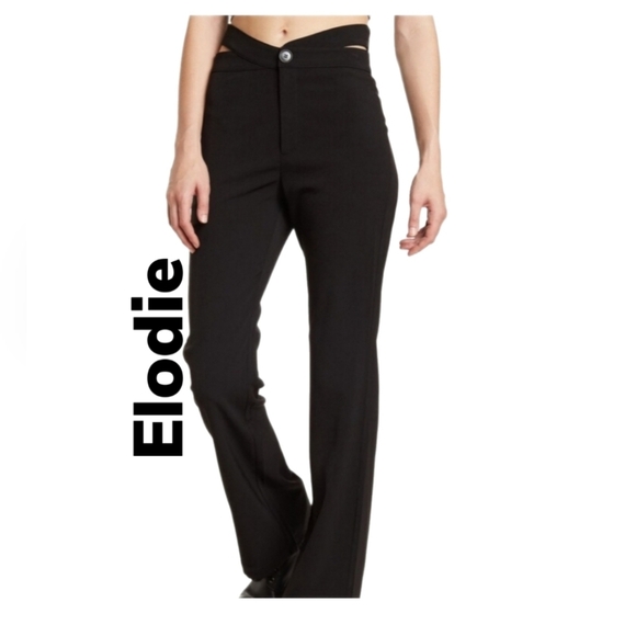 Elodie Black K Sexy Side Cut Out Waist Flare Leg Pant Sz XL. Date Night Clubbing - Picture 1 of 12